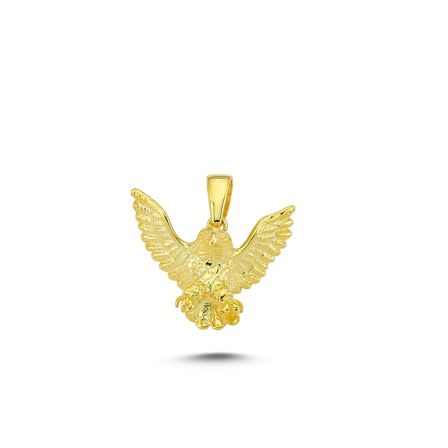 Beelo Gold 14K Altın Kanatlarını Açan Kartal Kolye Ucu