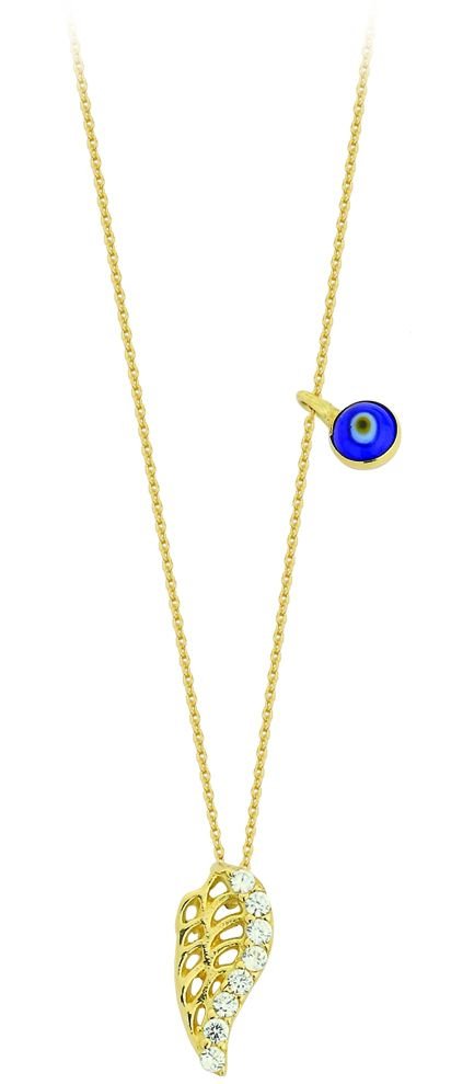 Beelo Gold  14K Altın Nazar Yaprak Kolye