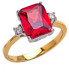 Beelo Gold 14K Altın Renkli Taşlı Yüzük