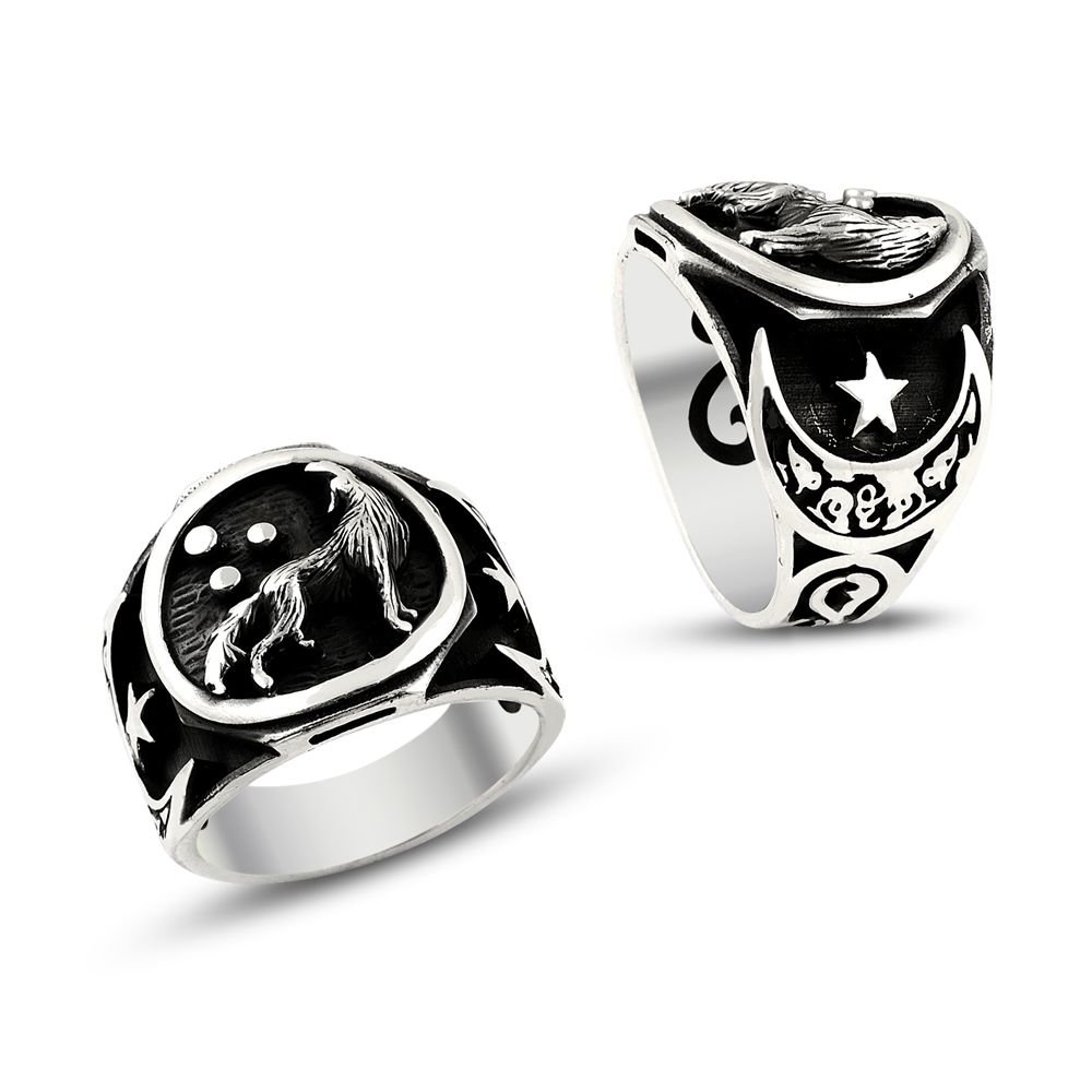 Beelo Silver 925K Gümüş Bozkurt Yüzük
