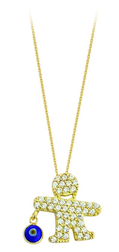 Beelo Gold  14K Altın Nazar Çöp Adam Kolye