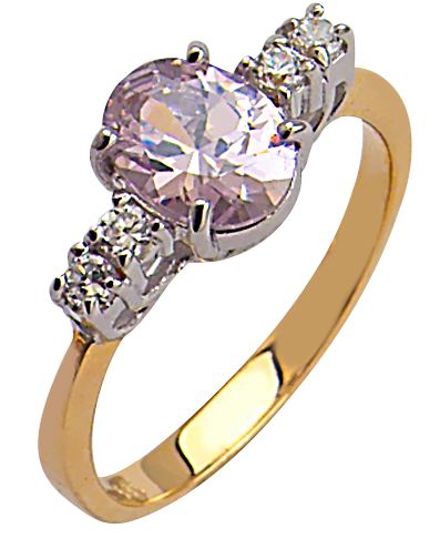 Beelo Gold 14K Altın Renkli Taşlı Yüzük