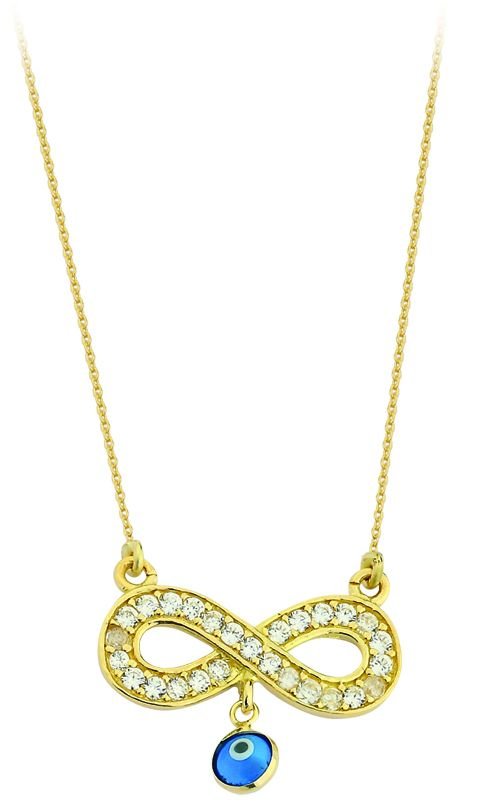 Beelo Gold  14K Altın Nazar Sonsuzluk Kolye