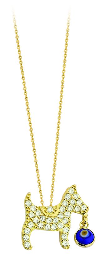 Beelo Gold  14K Altın Nazar Köpek Kolye