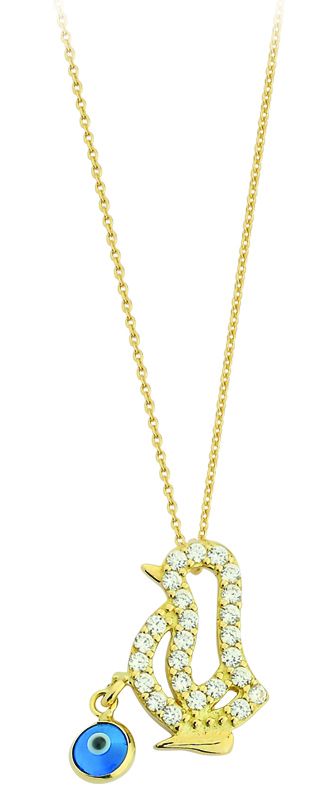 Beelo Gold  14K Altın Nazar Civ Civ Kolye