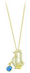 Beelo Gold  14K Altın Nazar Civ Civ Kolye