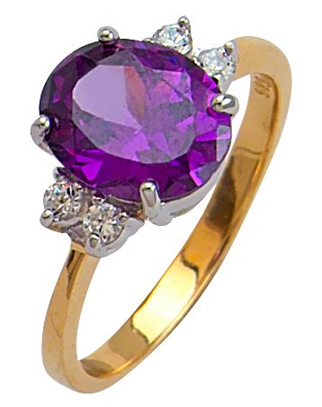 Beelo Gold 14K Altın Renkli Taşlı Yüzük