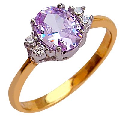 Beelo Gold 14K Altın Renkli Taşlı Yüzük