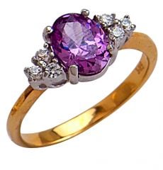 Beelo Gold 14K Altın Renkli Taşlı Yüzük