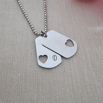 Beelo Silver 925K Kişiye Özel Love in Love Kolye