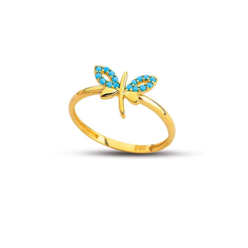 Beelo Gold 14K Altın Kelebek Yüzük BGAZ511