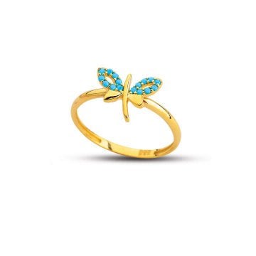 Beelo Gold 14K Altın Kelebek Yüzük BGAZ511