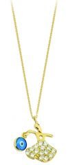 Beelo Gold  14K Altın Nazar Semazen Kolye