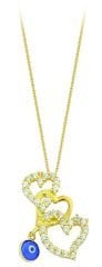 Beelo Gold  14K Altın Nazar Kalp Kolye