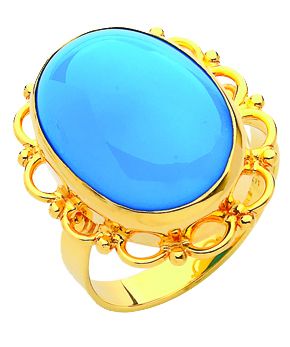 Beelo Gold 14K Altın Turkuaz Yüzük