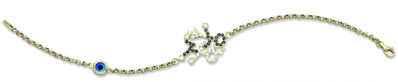 Beelo Gold 14K Altın Çöp Adam Nazar Bileklik