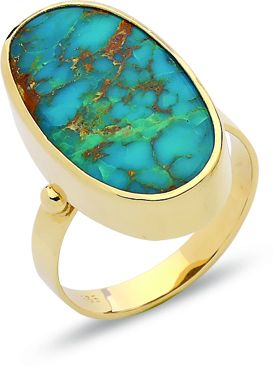 Beelo Gold 14K Altın Renkli Taşlı Yüzük