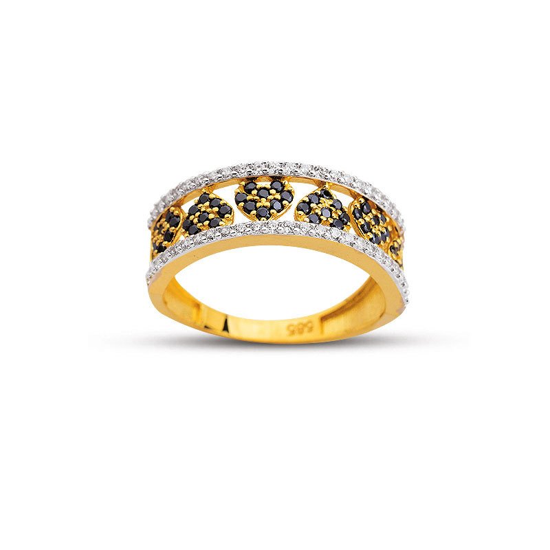 Beelo Gold 14K Altın Tasarım Kalp Yüzük BGAZ520