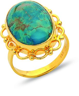 Beelo Gold 14K Altın Renkli Taşlı Yüzük