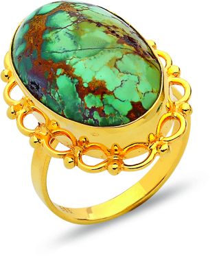 Beelo Gold 14K Altın Renkli Taşlı Yüzük