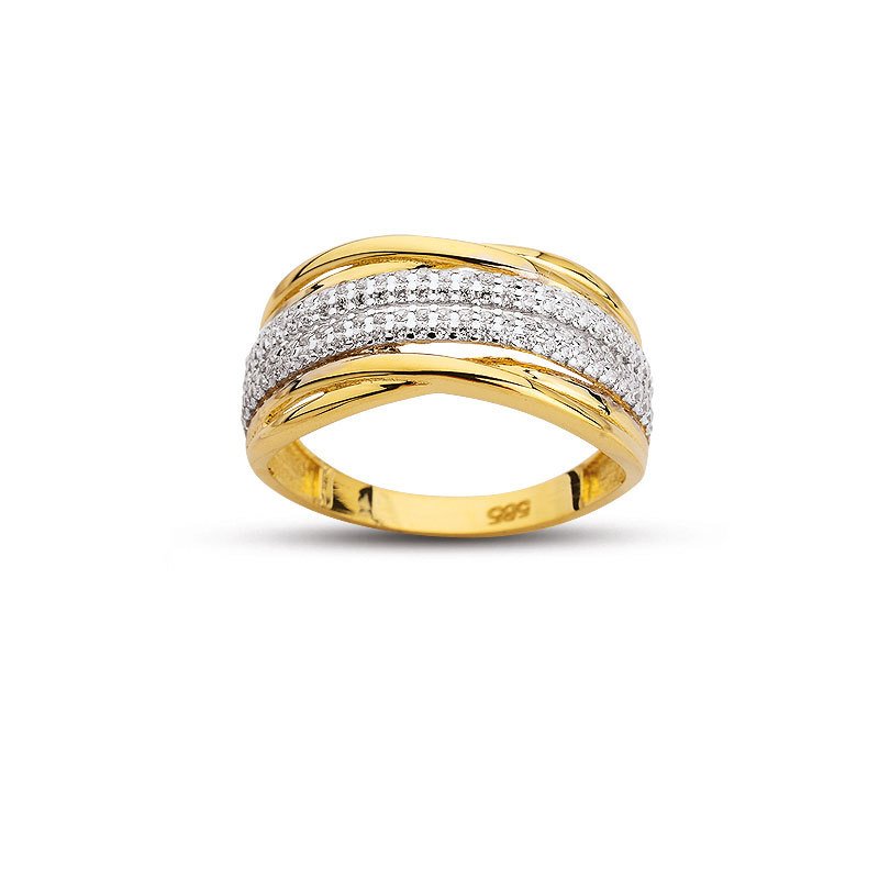 Beelo Gold 14K Altın Tasarım Yüzük BGAZ524