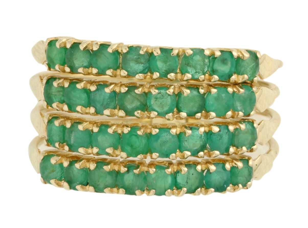 Beelo Gold 14K Altın Renkli Taşlı Yüzük