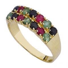 Beelo Gold 14K Altın Renkli Taşlı Yüzük