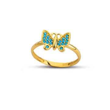 Beelo Gold 14K Altın Kelebek Yüzük BGAZ532
