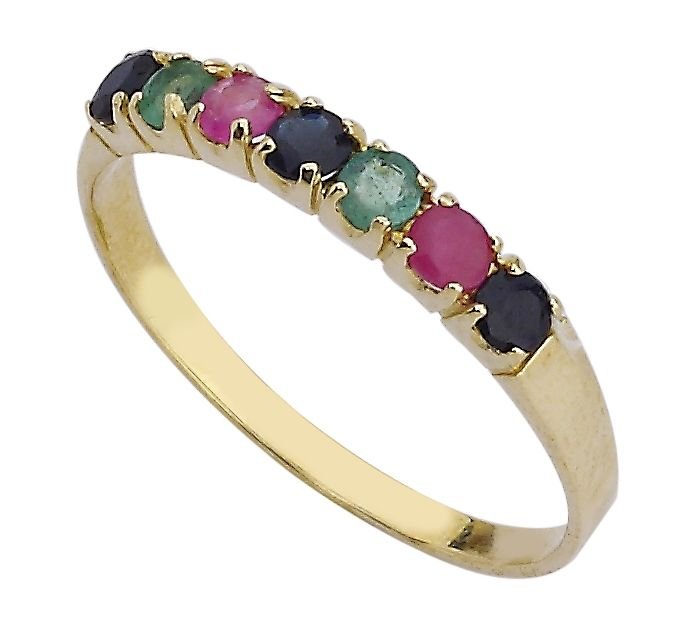 Beelo Gold 14K Altın Renkli Taşlı Yüzük