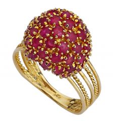 Beelo Gold 14K Altın Renkli Taşlı Yüzük