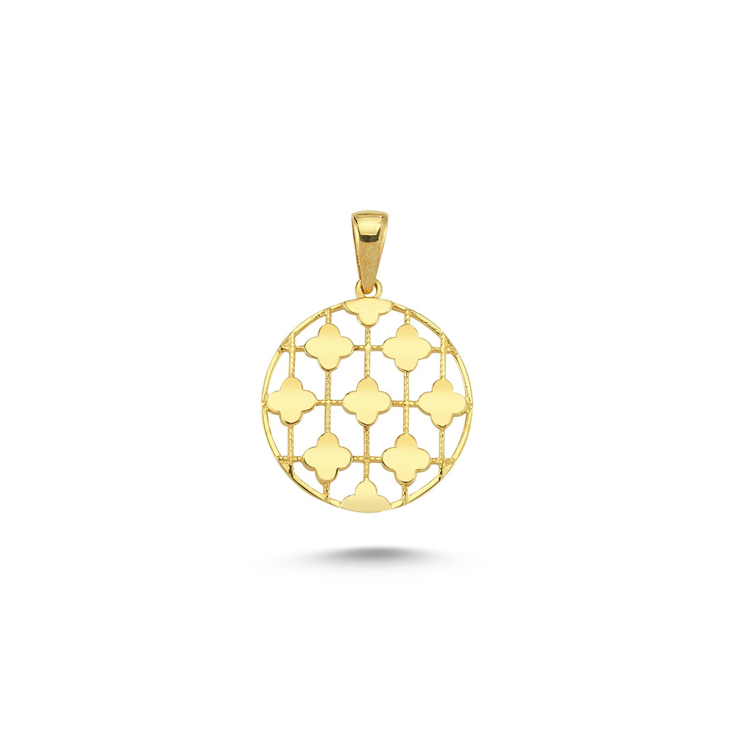 Beelo Gold 14K Altın Yonca Kolye Ucu