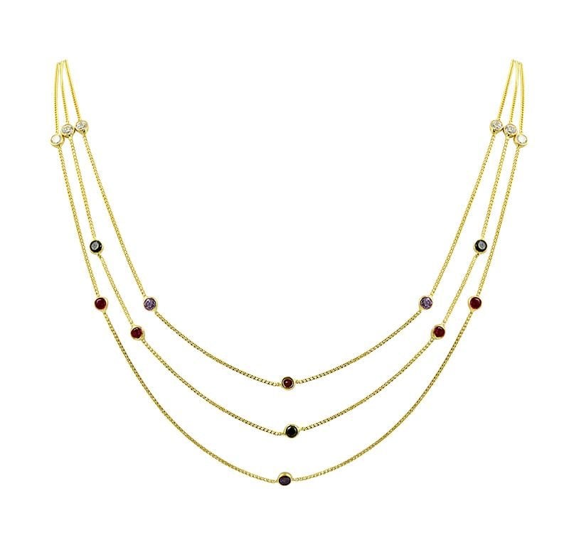 Beelo Gold 14K Altın Taşlı Tasarım Kolye