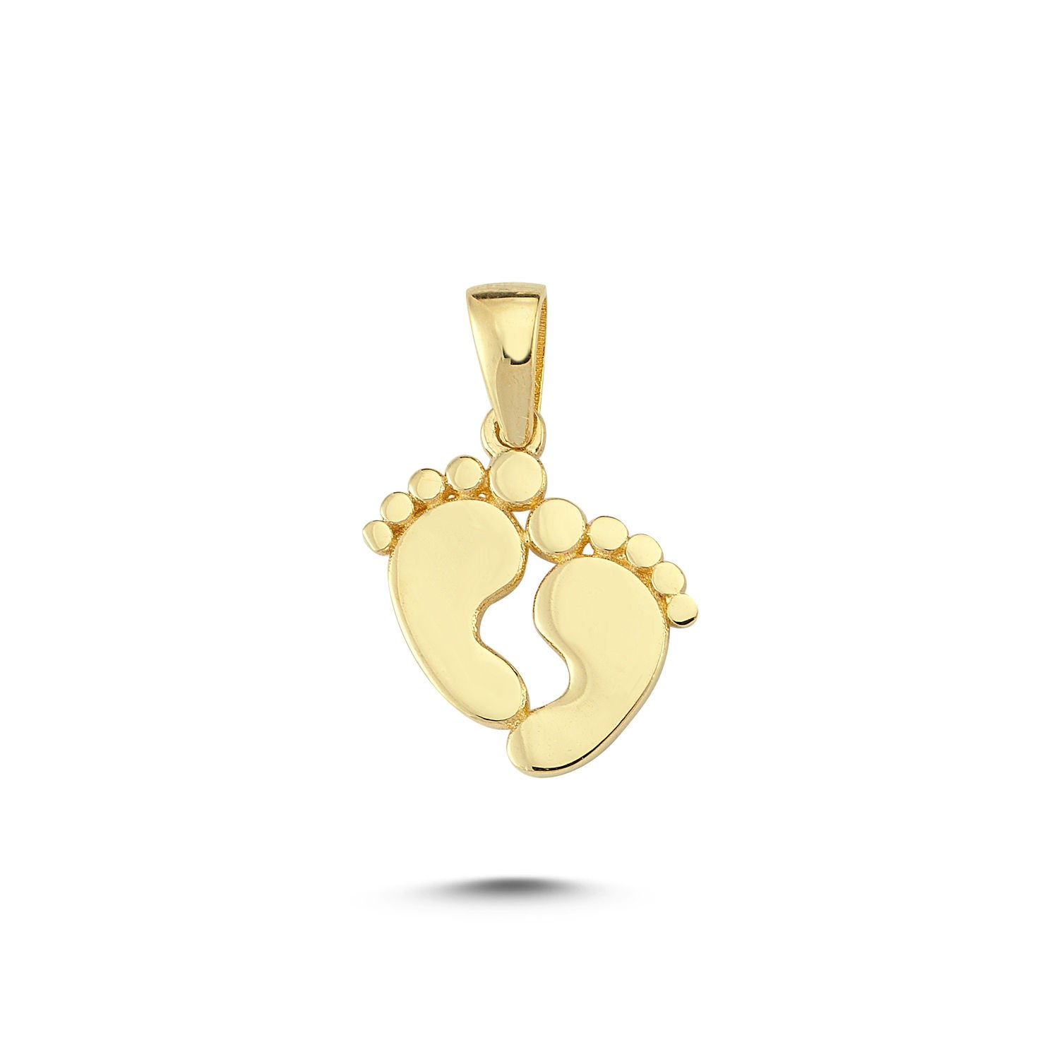 Beelo Gold 14K Altın Bebek Ayak İzi Kolye Ucu