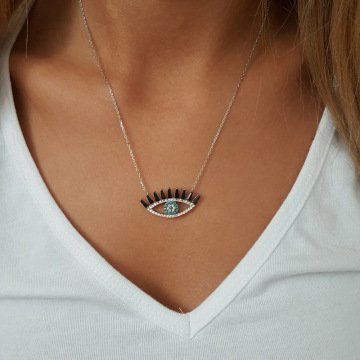 Beelo Silver 925K Gümüş Göz Nazar Kolye