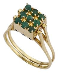 Beelo Gold 14K Altın Zümrüt Yüzük