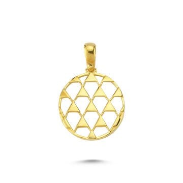 Beelo Gold 14K Altın Üçgen Modelli Yuvarlak Kolye Ucu