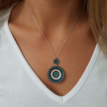 Beelo Silver 925K Gümüş Tasarım Nazar Kolye