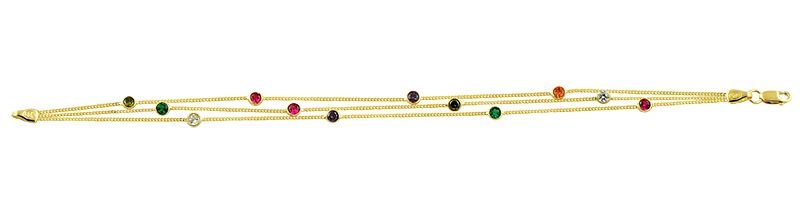 Beelo Gold 14K Altın Taşlı Kar Tanesi Tasarım Bileklik