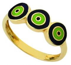 Beelo Gold 14K Altın Nazar Yüzük BGYML004