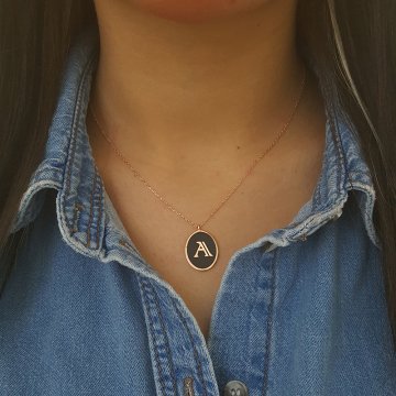 Beelo Silver 925K Gümüş Mineli A Harf Kolye