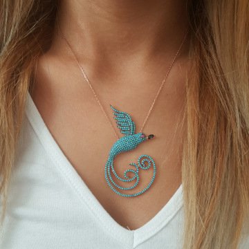Beelo Silver Gümüş 925K Gümüş Tasarım Kuş Kolye