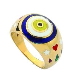 Beelo Gold 14K Altın Nazar Yüzük BGYML006