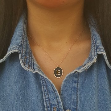 Beelo Silver 925K Gümüş Mineli E Harf Kolye