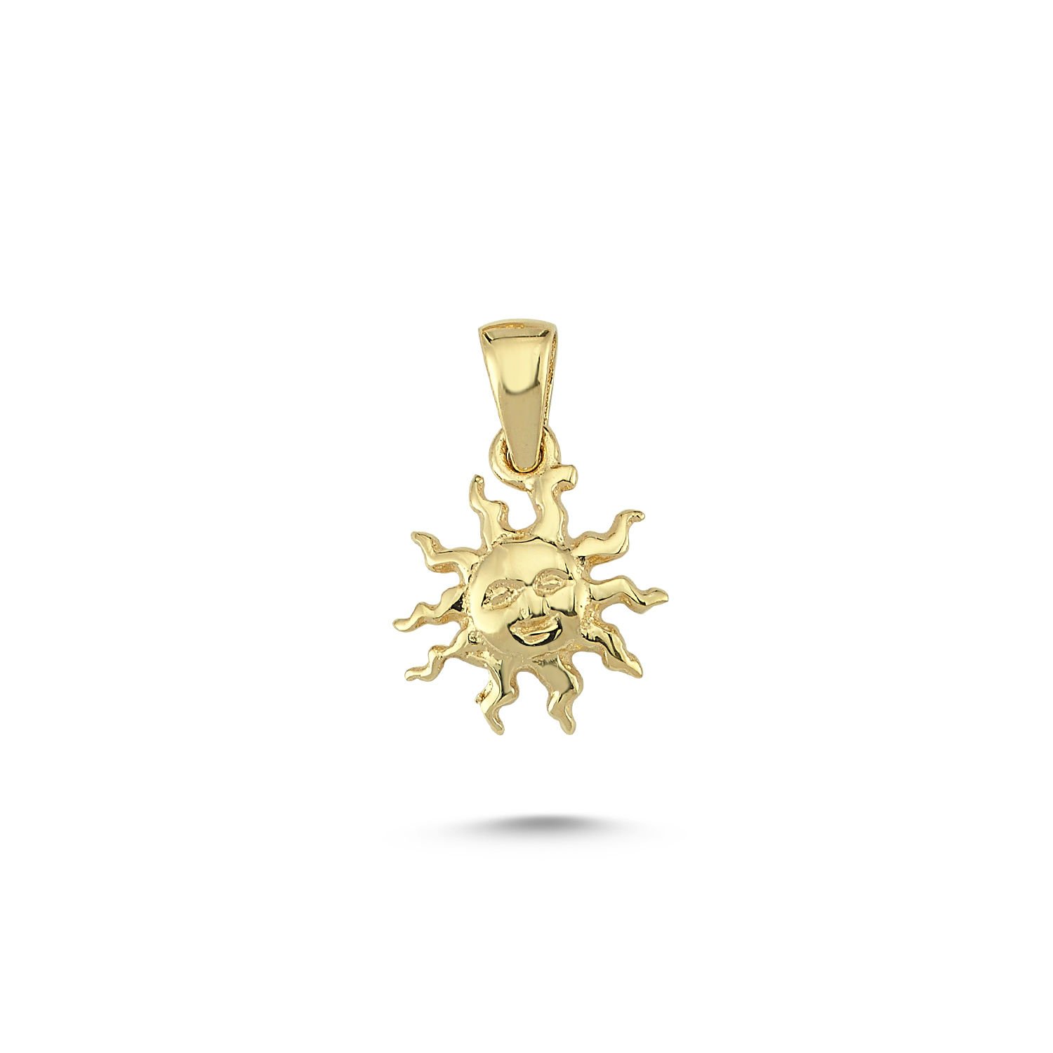 Beelo Gold 14K Altın Minimal Güneş Kolye Ucu