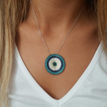 Beelo Silver 925K Gümüş Tasarım Nazar Kolye