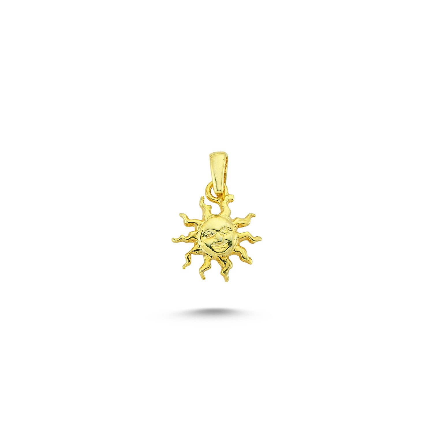 Beelo Gold 14K Altın Minimal Güneş Kolye Ucu