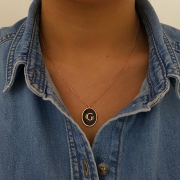 Beelo Silver 925K Gümüş Mineli G Harf Kolye