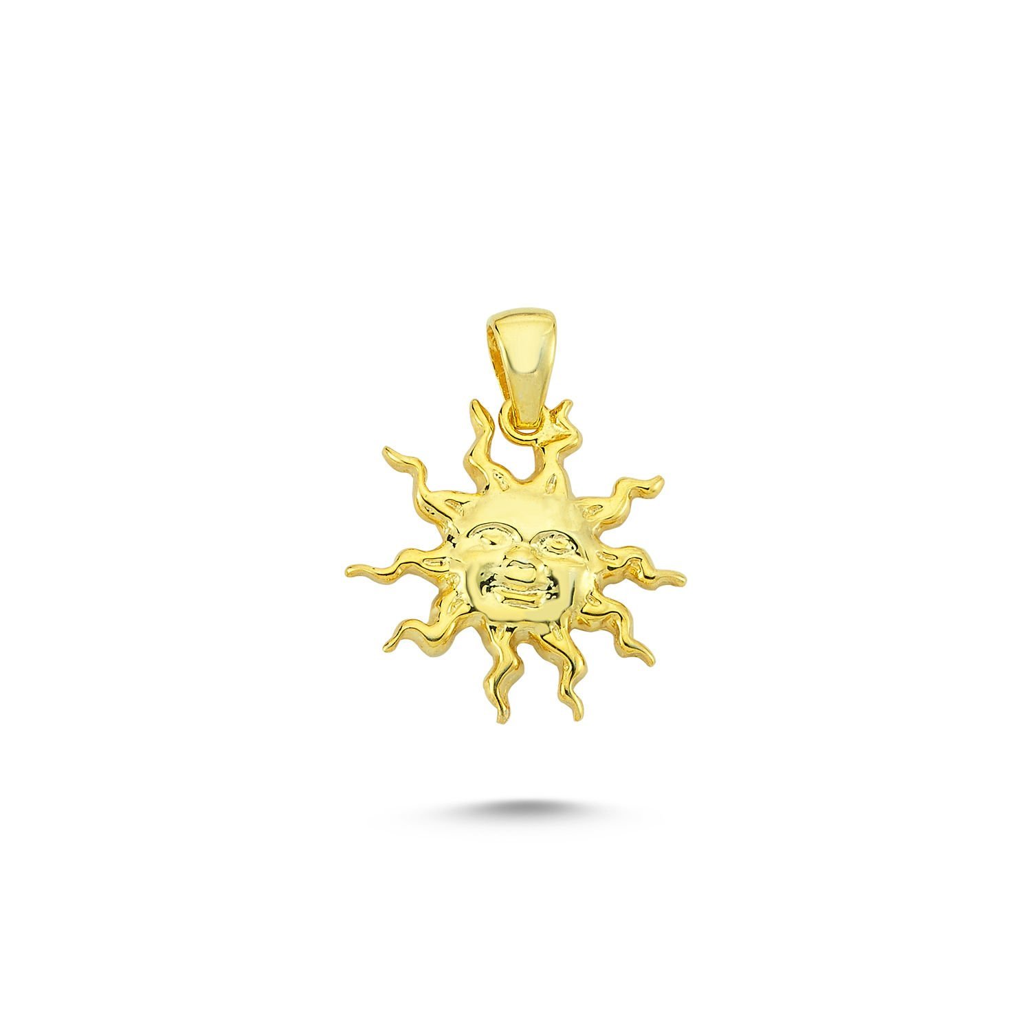 Beelo Gold 14K Altın Minimal Güneş Kolye Ucu