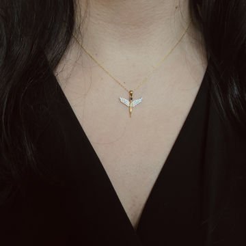 Beelo Gold 14K Altın Peri Melek Kolye Ucu