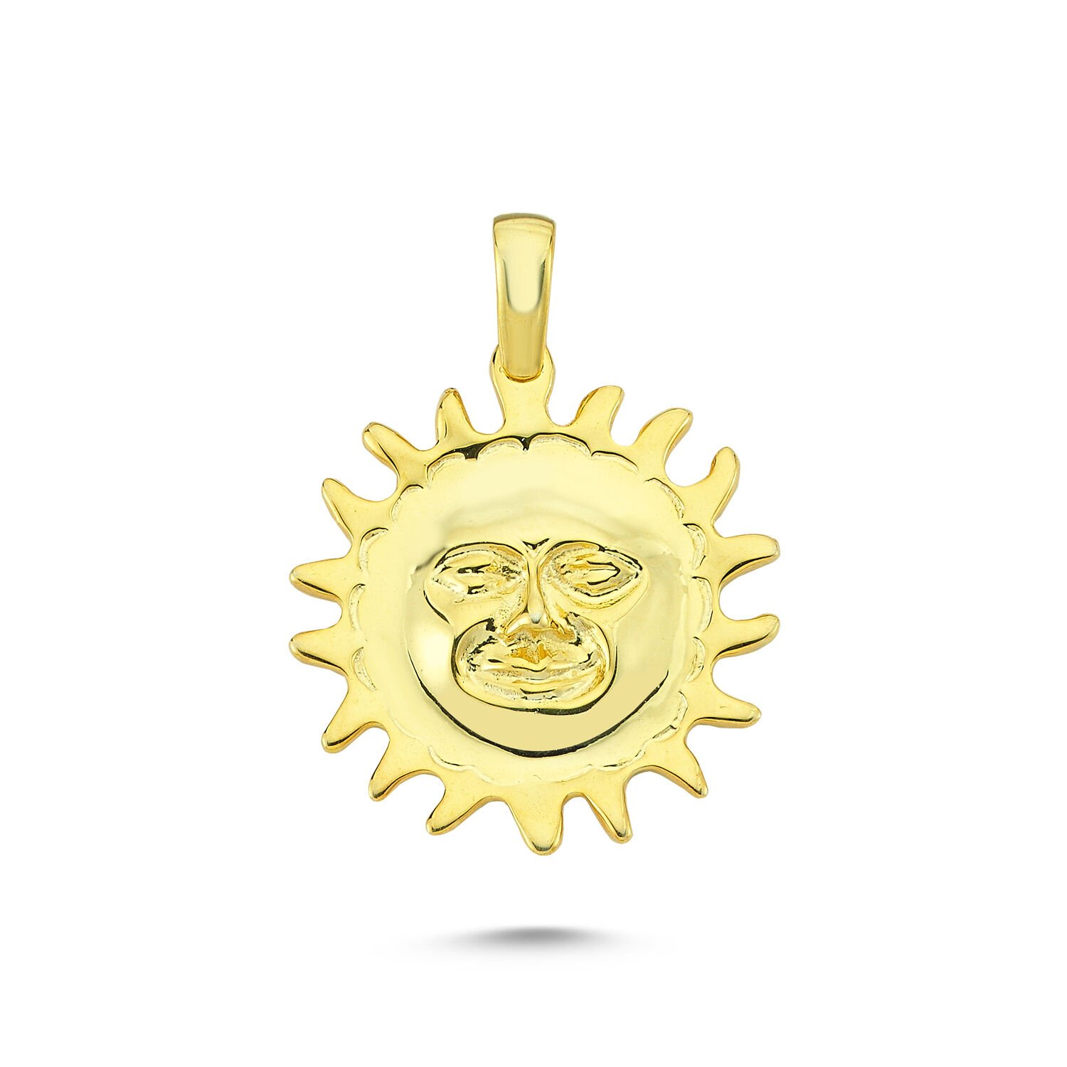 Beelo Gold 14K Altın Minimal Güneş Kolye Ucu